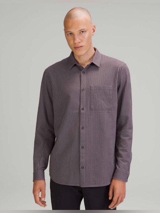 lululemon athletica Other - Lululemon Men's Commission Long Sleeve Button Up Shirt Medium Lunar Rock/Black